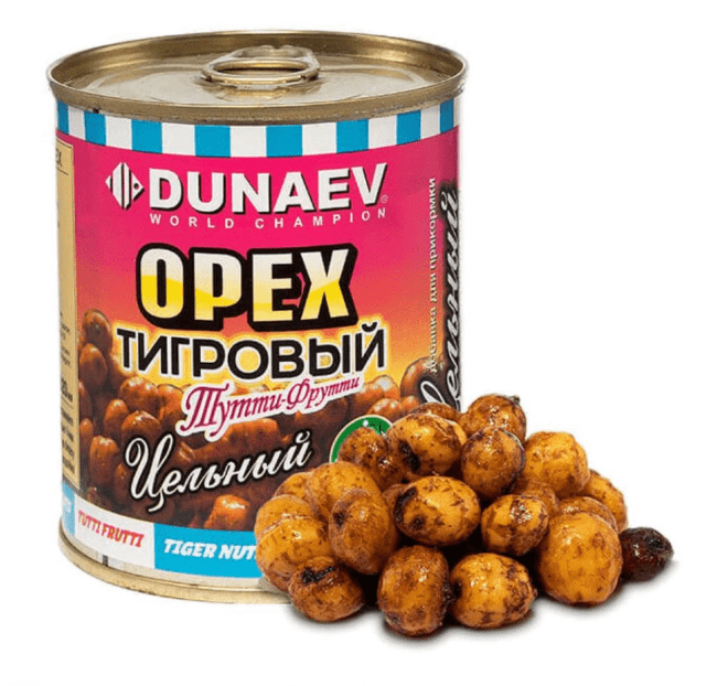 Добавка для прикормки металлобанка DUNAEV Тигровый орех цельный Тутти-Фрутти 320мл