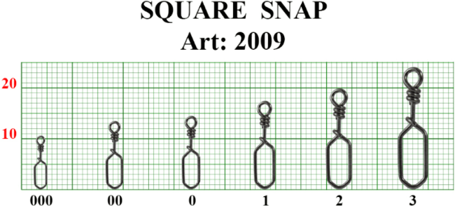 Застежка FISH SEASON Square Snap №1 13кг 7шт/уп 2009-1F