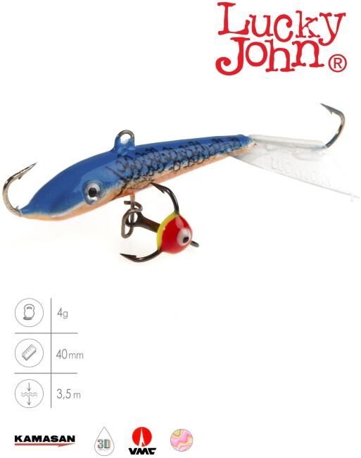 Балансир Lucky John FIN 3 с тр. 40мм/45H блистер