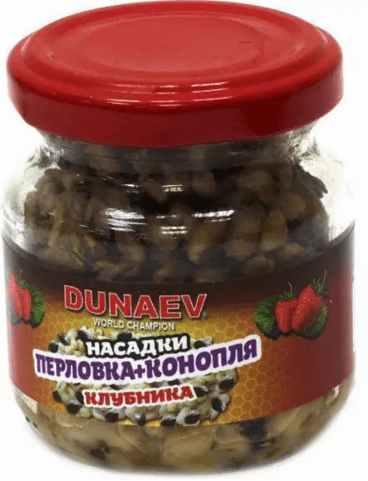 Насадка стеклобанка DUNAEV Перловка+Конопля 100мл Клубника