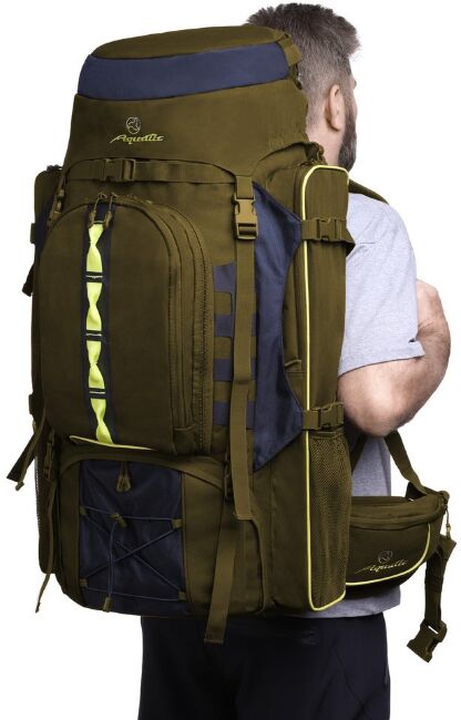 Рюкзак AQUATIC Р-82ХС для рыбалки и охоты хаки/синий 82л