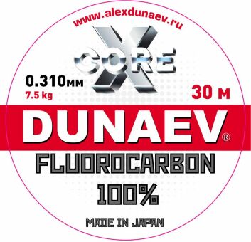 Флюорокарбон DUNAEV X-Core Fluorocarbon 100% 30м 0.310мм 7.50кг Флюорокарбон DUNAEV X-Core Fluorocarbon 100% 30м 0.310мм 7.50кг