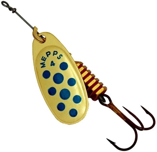 Блесна вращающаяся MEPPS Comet Decore OR/BLU (золото/синий) №4 8г