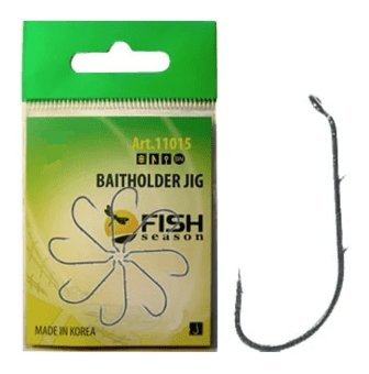 Крючок FISH SEASON Baitholder Jig №4 колечко черный с насечками 8шт/уп 11015-04F Крючок FISH SEASON Baitholder Jig №4 колечко черный с насечками 8шт/уп 11015-04F
