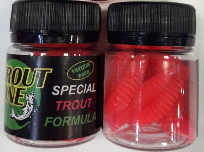 Силиконовая приманка TROUT ZONE Ribber Pupa 1.8" малиновый сыр/щербет 10шт/уп