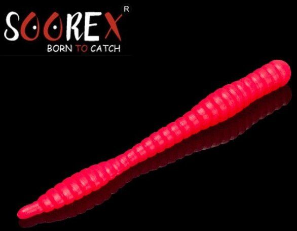 Силиконовая приманка SOOREX PRO Worm 80мм 1.3гр Сыр #111 Фуксия/Fuchsia 6шт/уп