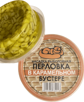 Насадка рыболовная РЫЖИЙ КОТ Перловка в бустере Карамель 30мл Насадка рыболовная РЫЖИЙ КОТ Перловка в бустере Карамель 30мл
