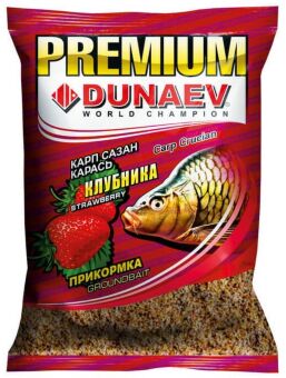 Прикормка DUNAEV Premium 1кг Карп-Сазан Клубника