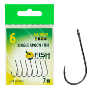 Крючок FISH SEASON Single Spoon Baitholder №6 бол колечко черн с насечк 7шт/уп 10121-06F