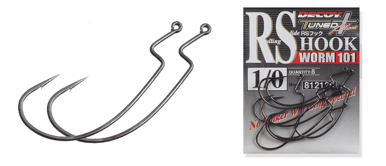 Крючок офсетный DECOY Worm101 RS Hook #1/0 серебристый 8шт/уп