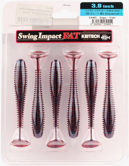 Виброхвост KEITECH Swing Impact FAT 3.8" EA#03 Grape 9.7см 8.5гр 6шт/уп Виброхвост KEITECH Swing Impact FAT 3.8" EA#03 Grape 9.7см 8.5гр 6шт/уп