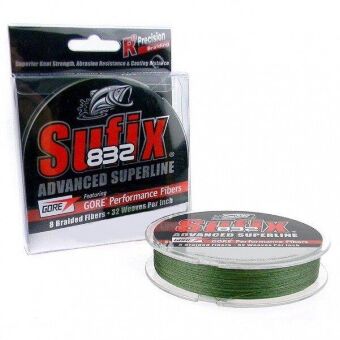 Плетёный шнур SUFIX 832 Braid зеленый 135м 0.38мм 36кг Плетёный шнур SUFIX 832 Braid зеленый 135м 0.38мм 36кг