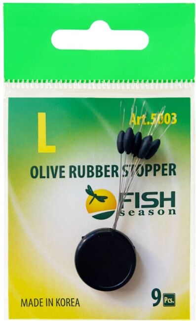 Стопор резиновый FISH SEASON Olive Rubber Stopper оливка №L 9шт/уп 5003-LF
