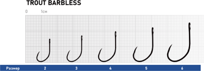 Крючок DUNAEV Trout Barbless #2 7шт/уп