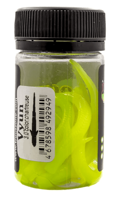 Силиконовая приманка TROUT ZONE Vyun 3" шартрёз сыр 7шт/уп