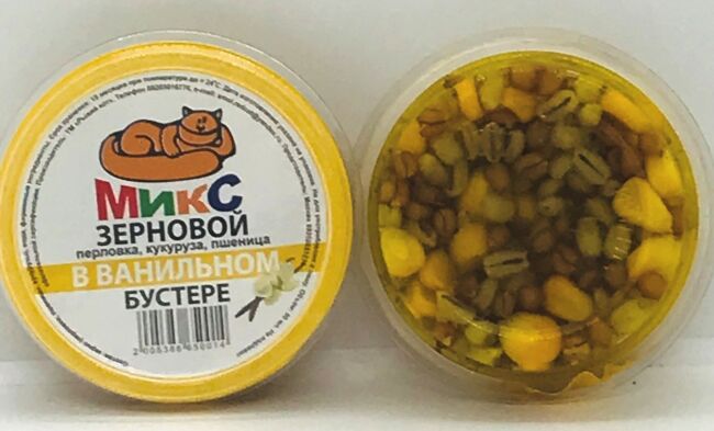 Насадка РЫЖИЙ КОТ Микс Зерновой (перловка, кукуруза, пшеница) в бустере Ваниль 30мл