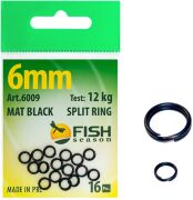 Кольцо заводное FISH SEASON Mat Black Split Ring тёмное матовое ф6мм 12кг 16шт/уп 6009-06F Кольцо заводное FISH SEASON Mat Black Split Ring тёмное матовое ф6мм 12кг 16шт/уп 6009-06F