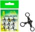 Вертлюжок на три направления FISH SEASON Cross-line swivel №8 20кг 9шт/уп 1703-08F