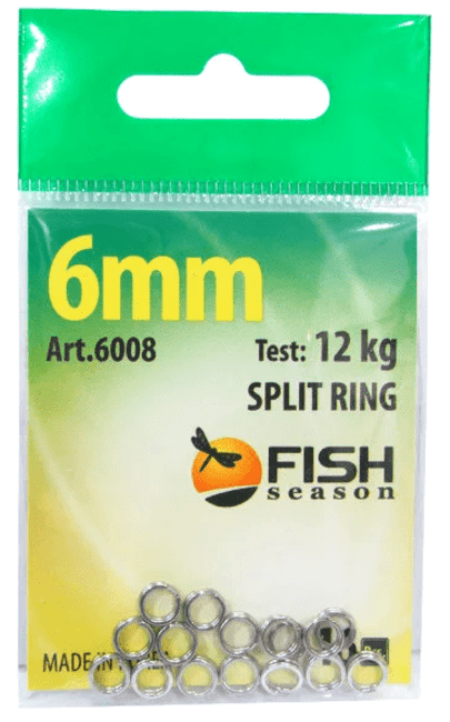 Кольцо заводное FISH SEASON Split Ring Ø6мм 12кг 16шт/уп 6008-06F