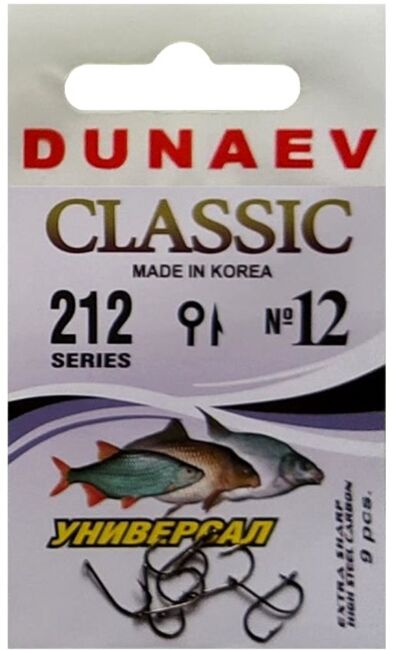 Крючок DUNAEV Classic 212 #12 9шт/уп Крючок DUNAEV Classic 212 #12 9шт/уп