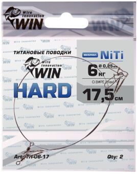 Поводок WIN Hard никель-титан. жесткий 6кг 17.5см 2шт/уп TH-06-17 Поводок WIN Hard никель-титан. жесткий 6кг 17.5см 2шт/уп TH-06-17