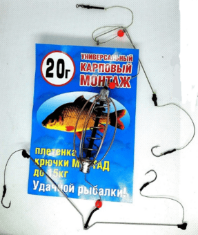 Универсальный карповый монтаж, ручная работа, 3 крючка кормушка:арбуз 20гр кр # 4