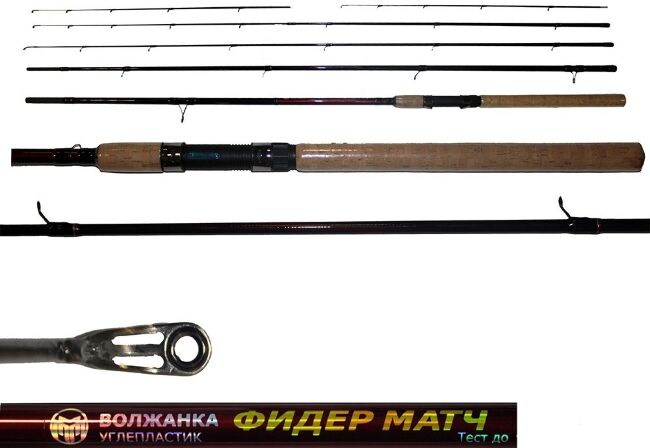 Удилище комб. "Волжанка Фидер Матч"  3,3 м (секций 3+3+1) до 90/25гр (IM7) 040-0057 Удилище комб. "Волжанка Фидер Матч"  3,3 м (секций 3+3+1) до 90/25гр (IM7) 040-0057