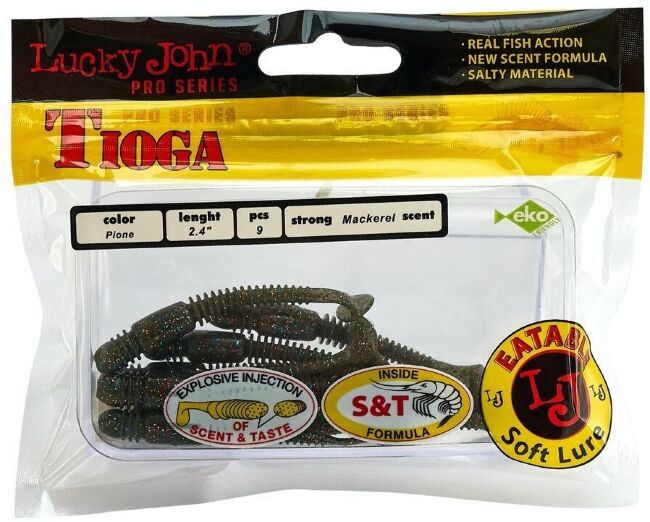 Виброхвост LUCKY JOHN Pro Series Tioga 2.4" 62мм #F08 9шт/уп 140119-F08