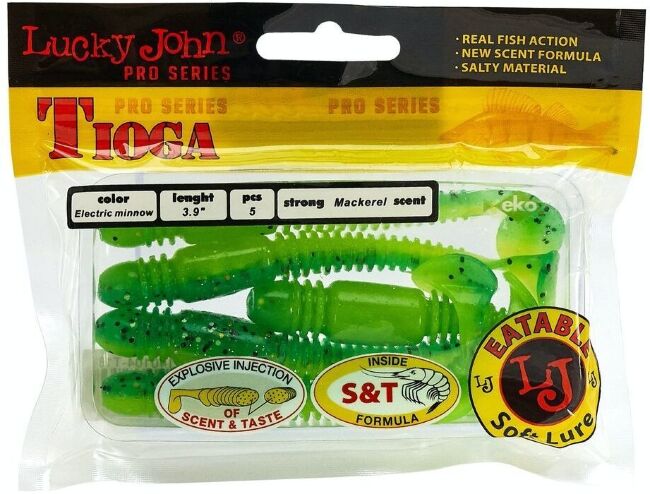 Виброхвост LUCKY JOHN Pro Series Tioga 3.9" 100мм #T18 5шт/уп 140104-T18