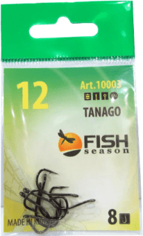 Крючок  FISH SEASON 10003 TANAGO №12  колечко черн.хром кован 8шт/уп