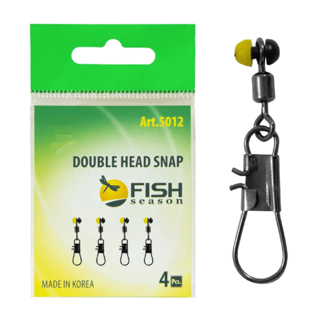Вертлюжок с застежкой FISH SEASON Double Head Snap №L 4шт/уп 5012-LF Вертлюжок с застежкой FISH SEASON Double Head Snap №L 4шт/уп 5012-LF