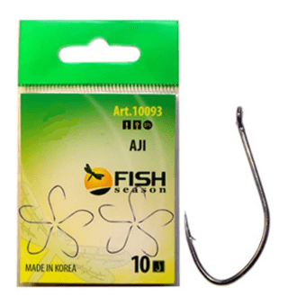 Крючок FISH SEASON Aji №0.5 колечко черный 10шт/уп 10093-005F
