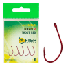 Крючок FISH SEASON Trout №4 большое колечко красный 5шт/уп 10096R-04F