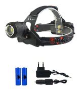 Фонарь налобный YYC-8048-2 4 режима (голубое свечение), 2 аккумулятора, 2 зарядки