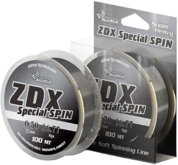 Леска монофил ALLVEGA ZDX Special Spin 100м 0,50мм 16,77кг св.серая Леска монофил ALLVEGA ZDX Special Spin 100м 0,50мм 16,77кг св.серая
