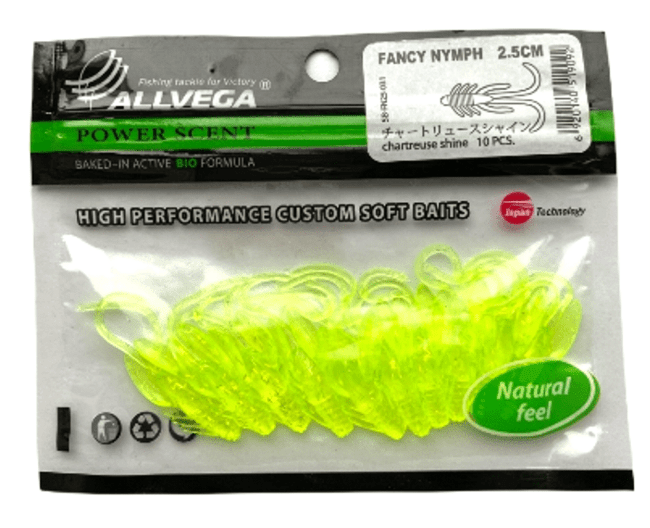 Нимфа ALLVEGA Fancy Nymph 2.5см 0.8гр 10шт/уп #031 chartreuse shine