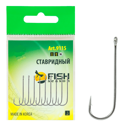 Крючок FISH SEASON Ставридный №12 колечко никель 10шт/уп 9115Ni-12F