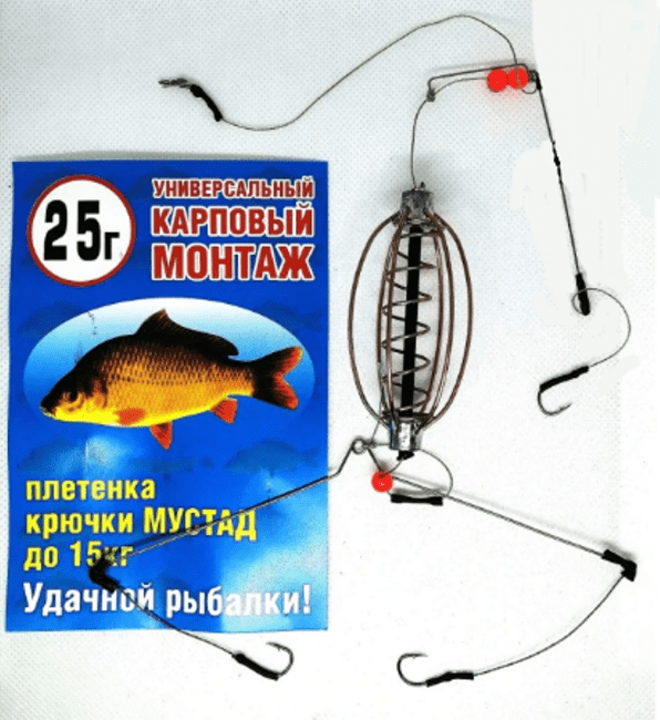 Универсальный карповый монтаж, ручная работа, 3 крючка кормушка:арбуз 25гр кр # 6 Универсальный карповый монтаж, ручная работа, 3 крючка кормушка:арбуз 25гр кр # 6