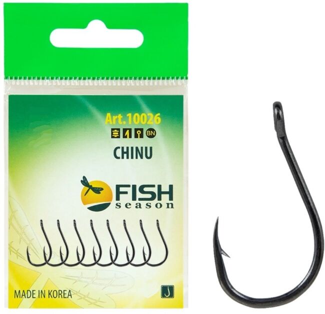 Крючок FISH SEASON Chinu-Ring №0.3 колечко черный 10шт/уп 10026-003F Крючок FISH SEASON Chinu-Ring №0.3 колечко черный 10шт/уп 10026-003F