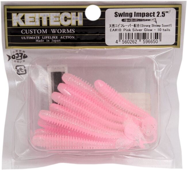Виброхвост KEITECH Swing Impact 2.5" EA#10 Pink Silver Glow 7.5см 1.9гр 10шт/уп Виброхвост KEITECH Swing Impact 2.5" EA#10 Pink Silver Glow 7.5см 1.9гр 10шт/уп