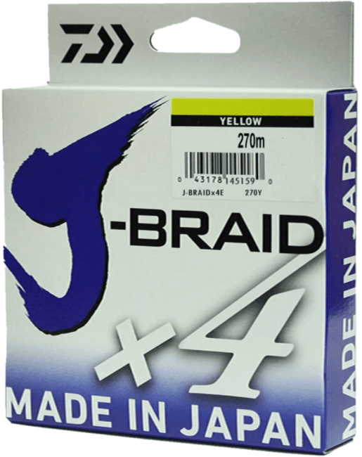 Плетёный шнур DAIWA J-Braid X4 270м 0,17мм 8.4кг флуор-желтый Плетёный шнур DAIWA J-Braid X4 270м 0,17мм 8.4кг флуор-желтый