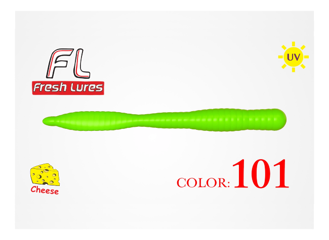 Силиконовая приманка FRESH LURES FlatWorm 3.1”/77мм Сыр #101 7шт/уп