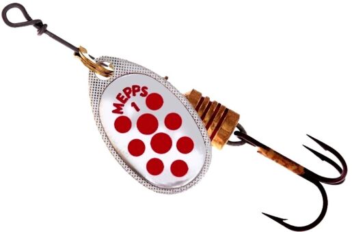 Блесна вращающаяся MEPPS Comet Decore AG/RG (серебро/красн) №1 3,5г