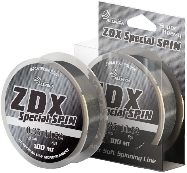 Леска монофил ALLVEGA ZDX Special Spin 100м 0,35мм 11,52кг св.серая Леска монофил ALLVEGA ZDX Special Spin 100м 0,35мм 11,52кг св.серая