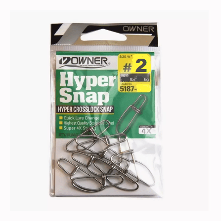 Застежка OWNER 5187-2 Hyper Crosslock Snap №02 49кг стальной 10шт/уп Застежка OWNER 5187-2 Hyper Crosslock Snap №02 49кг стальной 10шт/уп