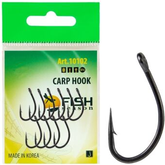 Крючок FISH SEASON Carp Hook №2 колечко черный 10шт/уп 10102-02F