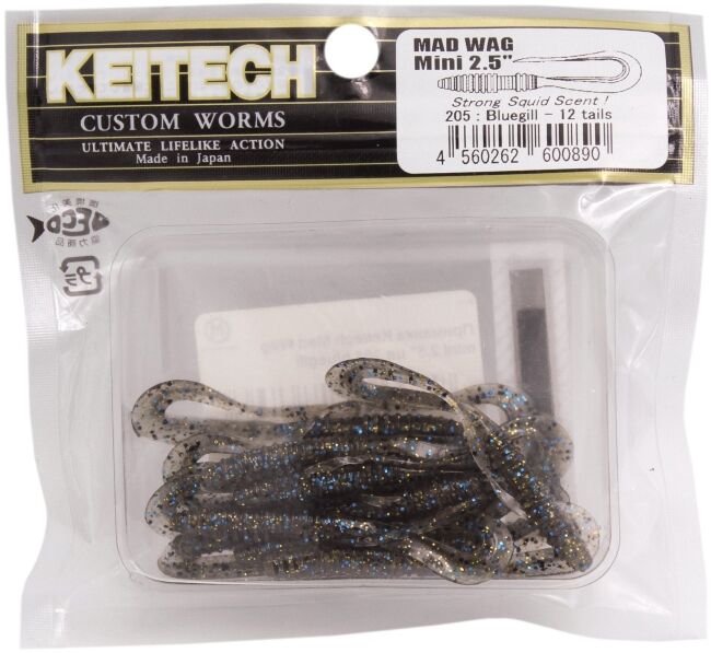 Твистер KEITECH Mad Wag Mini 2.5" #205 Bluegill 6.3см 0.6гр 12шт/уп Твистер KEITECH Mad Wag Mini 2.5" #205 Bluegill 6.3см 0.6гр 12шт/уп