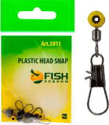 Застежка с вертлюжком FISH SEASON Plastic Head Snap №M 14кг 5шт/уп 5011-MF Застежка с вертлюжком FISH SEASON Plastic Head Snap №M 14кг 5шт/уп 5011-MF