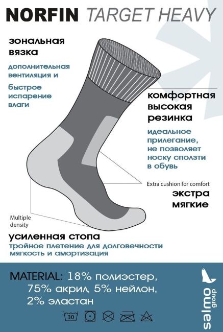 Носки Norfin T1P TARGET HEAVY р.(39-41) M