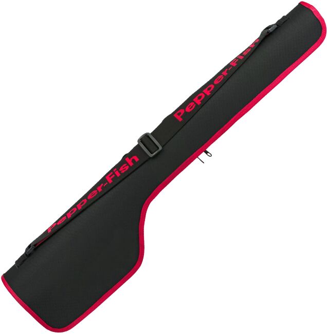 Чехол PEPPER-FISH полужесткий для зимних удилищ до 80см, цвет:ЧЕРНЫЙ-КРАСНЫЙ